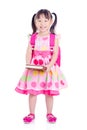 Little girl standing over white background Royalty Free Stock Photo