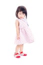 Little girl standing over white background Royalty Free Stock Photo