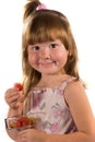 Little girl with strawberries Royalty Free Stock Photo