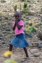 Little girl on the street in Africa Royalty Free Stock Photo