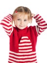 Little girl on striped sweater