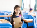 little girl student in the classroom