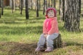 Little girl stump Royalty Free Stock Photo