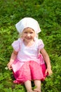 Little girl on a summer meadow Royalty Free Stock Photo