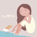 Summer girl illustration Royalty Free Stock Photo