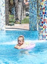 Little girl swiming in the pool Royalty Free Stock Photo