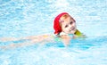 Little girl swiming Royalty Free Stock Photo