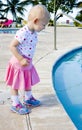 Little girl at swimming pool