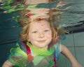 Little girl swimming underwater Royalty Free Stock Photo