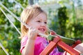 The little girl swings the swing Royalty Free Stock Photo