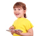 Little girl with tablet pc