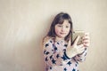 Little girl take a selfie Royalty Free Stock Photo