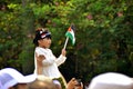 A little girl takes part in the Solidarity Action for Free Palestine from Israeli colonialism, Jakarta Indonesia 5 November 2023