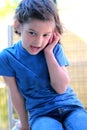 Little girl talking on the cell phone Royalty Free Stock Photo