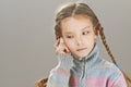 Little girl talking on cell phone Royalty Free Stock Photo