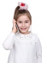 Little girl talking on cell phone