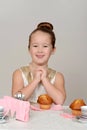 Little girl tea party Royalty Free Stock Photo