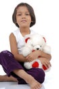 Little girl with teddy bear Royalty Free Stock Photo