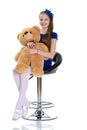 Little girl with a teddy bear. Royalty Free Stock Photo