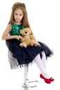 Little girl with a teddy bear. Royalty Free Stock Photo