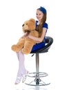 Little girl with a teddy bear. Royalty Free Stock Photo