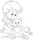 Little girl and Teddy bear