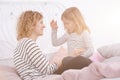 Little girl telling a story Royalty Free Stock Photo