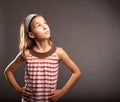 Little girl thinking Royalty Free Stock Photo