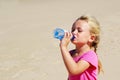 Little girl thirsty Royalty Free Stock Photo