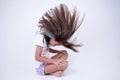 Little Girl throwing hair forward Royalty Free Stock Photo