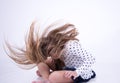 Little Girl throwing hair forward Royalty Free Stock Photo