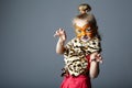 Little girl with tiger costume