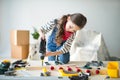 Little girl with tools