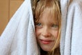 Little girl and towel Royalty Free Stock Photo