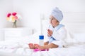 Little girl in a towel after bath Royalty Free Stock Photo