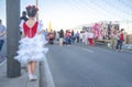 Little girl traditional gipsy dressed getting close to Cordoba Fair Cover Royalty Free Stock Photo