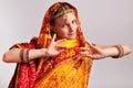 Little girl in traditional Indian clothing and jeweleries