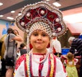 Little girl in traditional russian costume