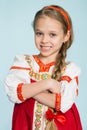 Little girl in traditional Russian folk costume