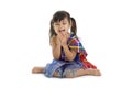 Little girl in traditional thai laughing Royalty Free Stock Photo
