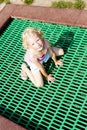 Little girl trampoline Royalty Free Stock Photo