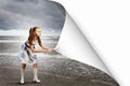 Little girl turning page Royalty Free Stock Photo