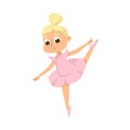 Little Girl in Tutu Skirt Dancing Ballet Vector Illustration Royalty Free Stock Photo