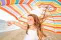 Little girl with an umbrella Royalty Free Stock Photo