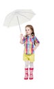 The little girl with an umbrella and in rubber Royalty Free Stock Photo