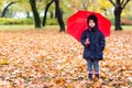 Little girl under umbrella Royalty Free Stock Photo