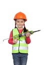 Little girl industrial worker