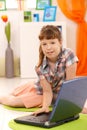 Little girl using laptop Royalty Free Stock Photo