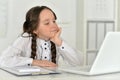 Little girl using laptop Royalty Free Stock Photo