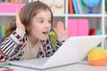 Little girl using modern laptop Royalty Free Stock Photo